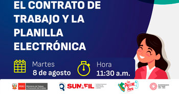 Charla online gratis "El contrato de trabajo y la planilla electrónica" de la SUNAFIL