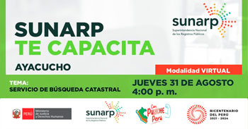 Charla online gratis "Servicio de búsqueda catastral" de la SUNARP