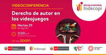 Conferencia online gratis "Derecho de autor en los videojuegos" del INDECOPI