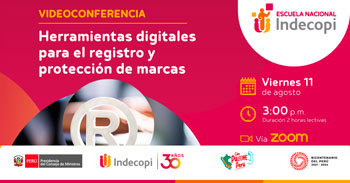 Conferencia online gratis "Herramientas digitales para el registro y protección de marcas" del INDECOPI