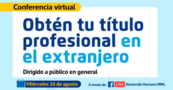 Conferencia online gratis  "Obtén tu titulo profesional en  el extranjero"