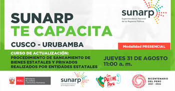 Curso presencial El procedimiento de saneamiento de bienes estatales y privados realizados por entidades estatales