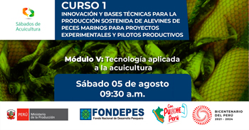 Curso online gratis "Innovación y bases técnicas para la producción sostenida de alevines de peces marinos"