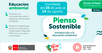 Curso online gratis "Pienso sostenible: Introducción a la educación ambiental" del MINEDU