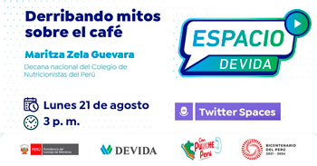 Evento online "Derribando mitos sobre el café" de DEVIDA PERÚ