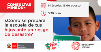 Evento online gratis "¿Cómo se prepara la escuela de tus hijos ante un riesgo de desastre?"
