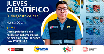 Evento online gratis "Datos grillados de alta resolución de temperatura del aire en el Perú" del SENAMHI