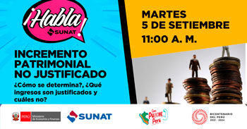 Evento online gratis "Incremento patrimonial no justificado" de la SUNAT