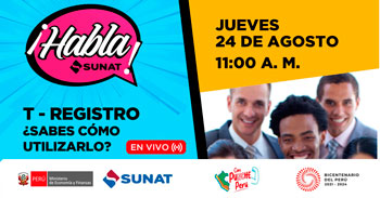 Evento online gratis "T-Registro ¿Sabes cómo utilizarlo?" de la SUNAT