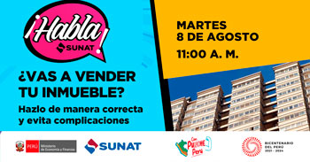 Evento online gratis "Venta de inmuebles" de la SUNAT