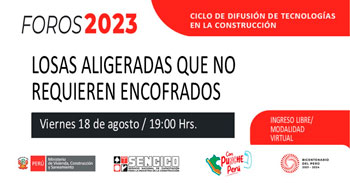 Foro online gratis para conocer"Losas aligeradas que no requieren encofrados" del SENCICO