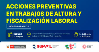 Seminario gratis "Acciones preventivas en trabajos de altura y fiscalización laboral"