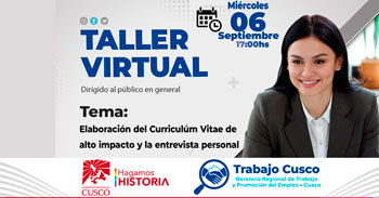 Taller online gratis  "Como elaborar el curriculum vitae de alto impacto y la entrevista personal" de la GRTPE