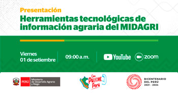 Taller online "Presentación Herramientas informativas tecnológicas y satelitales" del MIDAGRI