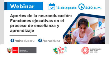 Webinar online gratis Aportes de la neuroeducación: Funciones ejecutivas en el proceso de enseñanza y  aprendizaje