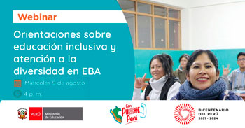 Webinar online gratis"Orientaciones sobre educación inclusiva y atención a la diversidad en EBA" 