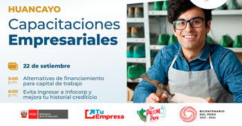 Capacitaciones empresariales presenciales en Huancayo ofrecidas por el Ministerio de la Producción