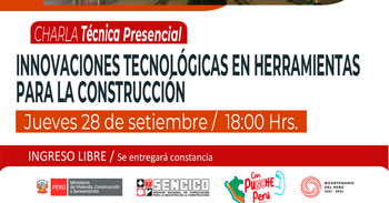 Charla presencial gratis sobre "Innovaciones Tecnológicas en Herramientas para la Construcción"