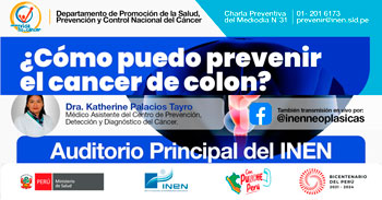 Charla Preventiva "¿Cómo puedo prevenir el cáncer de colon?" del INEN