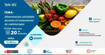 Evento online "Alimentación Saludable durante el tratamiento de Radioterapia" del INEN