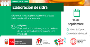 Charla online "Elaboración de Sidra" de ITP