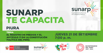 Charla online gratis "El registro de predios y el artículo 71 de la constitución política del perú"