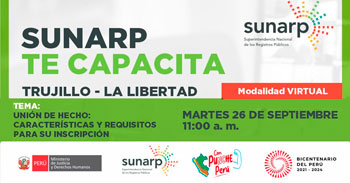 Charla online gratis "Rectificación de áreas y linderos - aspectos registrales" de la SUNARP