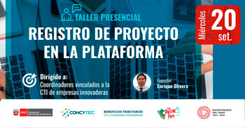 Charla online "Registro de proyecto en la plataforma" de CONCYTEC