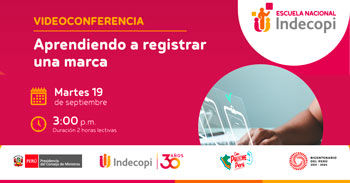 Conferencia online gratis "Aprendiendo a registrar una marca" del INDECOPI