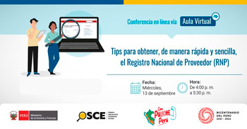 Conferencia online gratis "¿Cómo obtener el Registro Nacional de Proveedores?" del OSCE