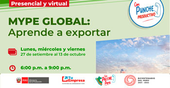 Curso gratuito semipresencial "MYPE Global: Aprende a exportar"