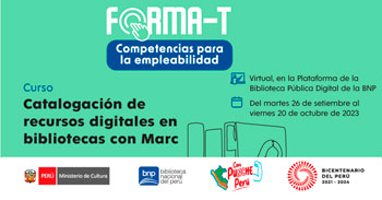 Curso online "Catalogación de recursos digitales en bibliotecas con MARC21" de la BNP