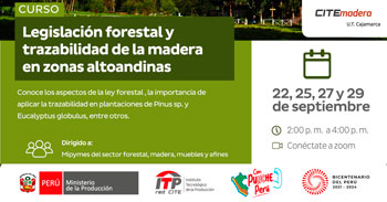 Curso online graits "Legislación forestal y trazabilidad de la madera en zonas altoandinas"