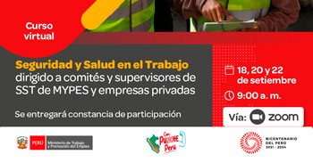 Curso online gratis  "Seguridad y Salud en el Trabajo" del (MTPE)