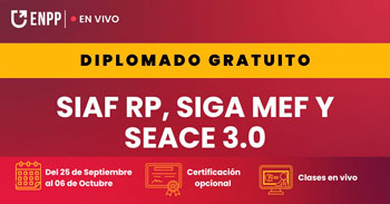 Diplomado online gratis en "SIAF RP, SIGA MEF Y SEACE 3.0" de la ENPP