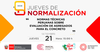 Evento online "Normas técnicas peruanas sobre evaluación de agregados para el concreto" del INCAL
