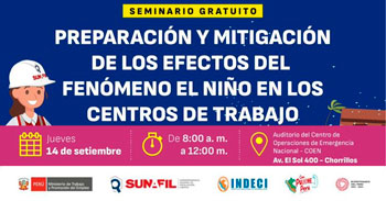 Seminario gratis "Preparación y mitigación de los efectos del fenómeno El Niño en el trabajo"