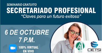 Seminario online gratis "Secretariado Profesional" de CIETSI PERÚ
