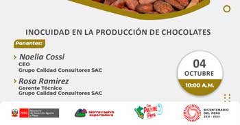 Seminario online sobre "Inocuidad en la producción de chocolates"
