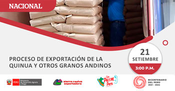 Seminario online sobre "Proceso de Exportación de la Quinua y otros granos andinos"