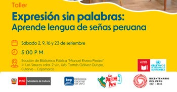 Taller presencial "Expresión sin palabras: Aprende lengua de señas peruana" de la BNP