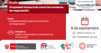 Taller online "Propiedad Intelectual como Herramienta de Negociación" del ITP