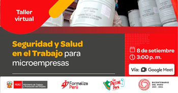 Taller online gratis  "Seguridad y Salud en el Trabajo para microempresas" del (MTPE)
