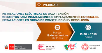 Webinar "Instalaciones eléctricas de baja tensión: requisitos para instalaciones o emplazamientos especiales"