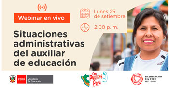 Webinar online gratis "Situaciones administrativas del auxiliar de educación"
