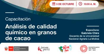Capacitación online "Análisis de calidad  químico en granos de cacao" de PromPerú