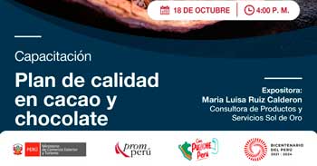 Capacitación online "Plan de calidad en cacao y chocolate" de PromPerú