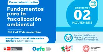 Curso online gratis certificado Fundamentos para la fiscalización ambiental de OEFA