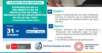 Evento técnico científico "Implementación de ventilación natural y mecánica en establecimientos de salud"