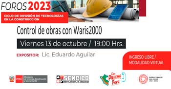 Foro online gratis "Control de Obras con Waris 2000" del SENCICO